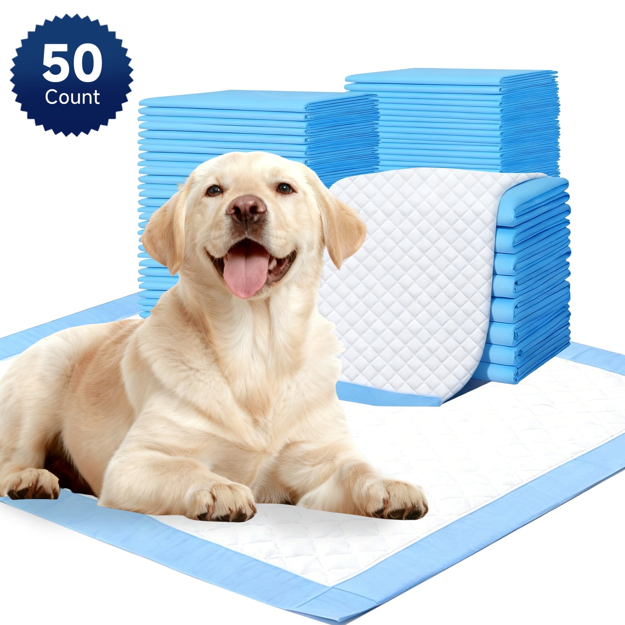 Woonono Puppy Pads Training Pads,Super Absorbent,XL,23"X 30",50 Count Disposable Dog Pee Pads
