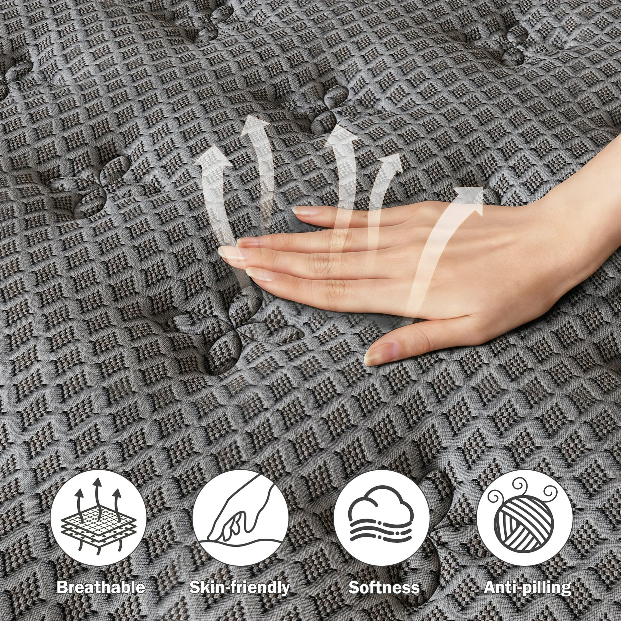 HIKOS 12 inch Full Mattress in a Box, Cooling Gel Memory Foam Hybrid Mattress with Individually Wrapped Pocket Coils, Medium Firm Full Size Mattress, Pressure Relief for Adult